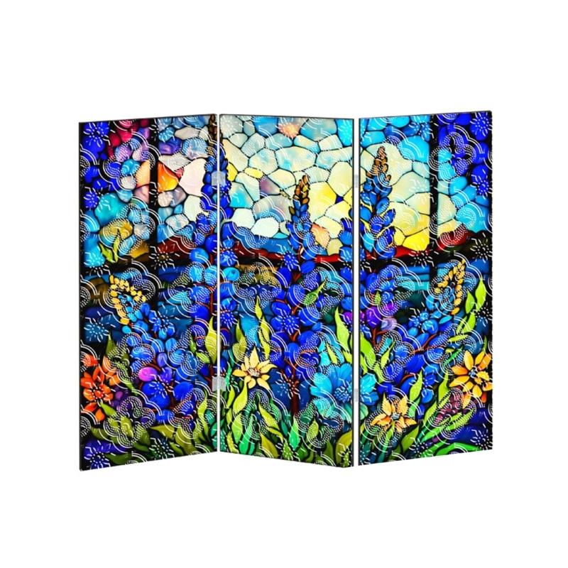 3 Panel Divider Mini Folding Screen Decorative Desktop Folding Screen Acrylic Suncatchers Ornament for Office Home Decors