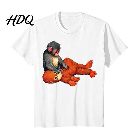 Graphic T-shirt Men Tee Shirt Punch Monkey Pattern Round Neck Short Sleeve Casual Pullover Tops Stretchy Fit Solid Color Daily Wear Soft Breathable