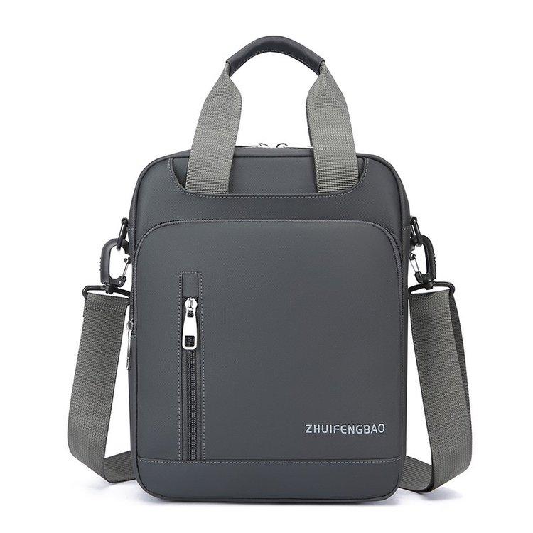 

Мужская нейлоновая сумка через плечо Компактная сумка-тоут Crossbody с карманами на молнии Для бизнеса и повседневного использования 1 серый