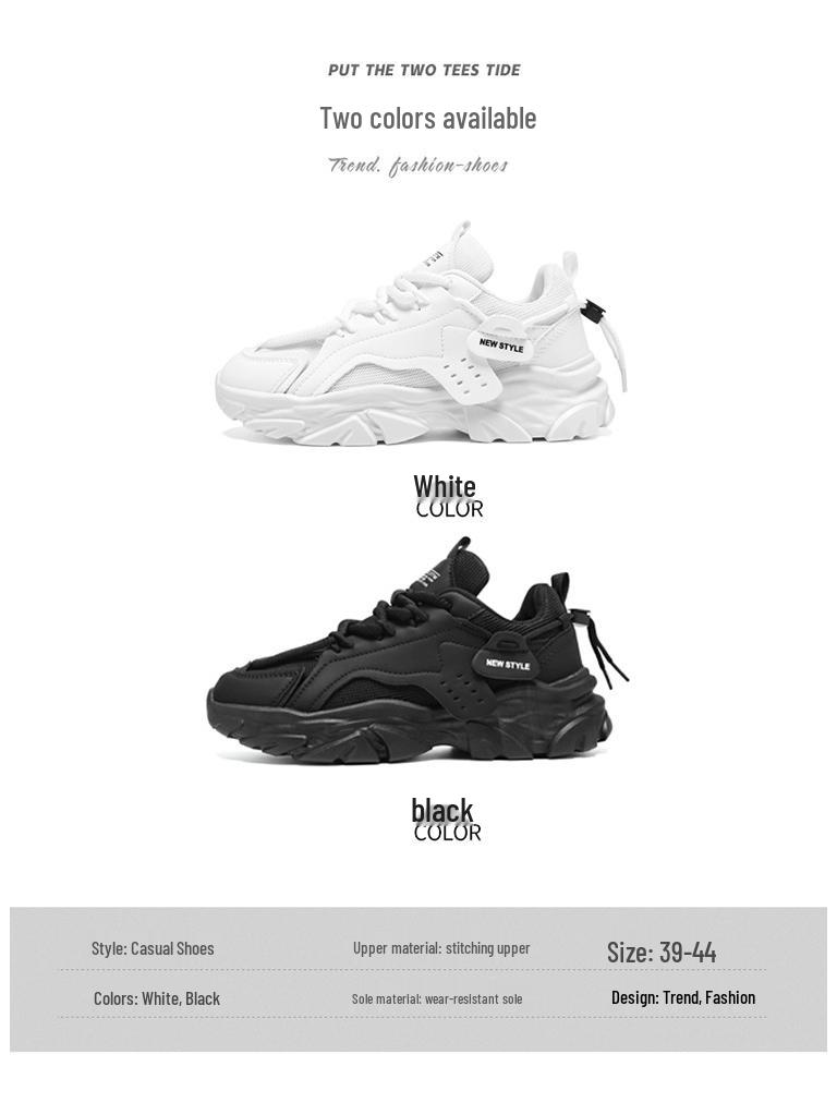 Férfi Divatos Légáteresztő Hálós Sportcipők: Sokoldalú Vastag Talpú Alkalmi Apa Cipők