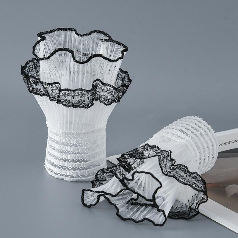 Simple Wrist Cuffs Wristband Elegant Shirt False Cuffs for Sweater Lace Detachable Sleeved Horn Cuffs Embroidery Accessories