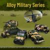 Pull-back Alloy Military Toy Set: Tank, Jeep, Armored Car, Medical Vehicle, and Airplane for Boys