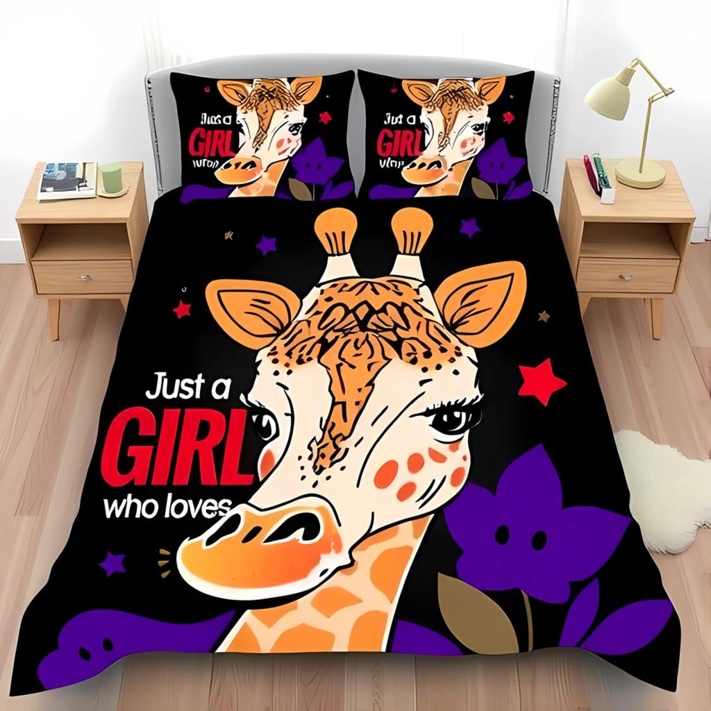 Lovely Girafe Soft Duvet Cover Children's Favorite Girafe Quen Comfortable Quilt Cover Girafe Lovers Gift Bed Decoration Warm plus Comfortable