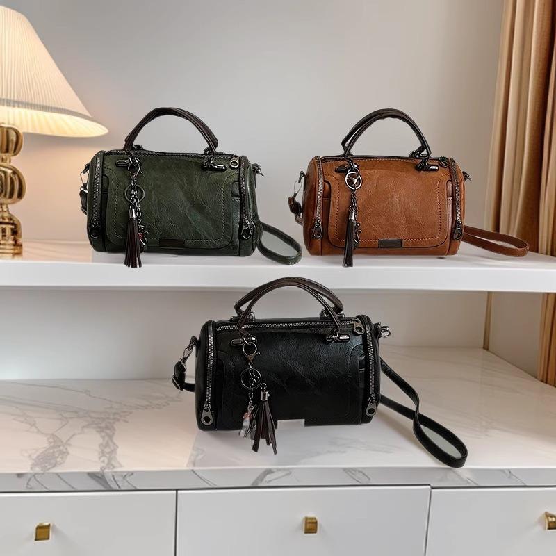 Borsa a tracolla Boston a cuscino retrò coreana - Borsa a mano da donna di grande capacità