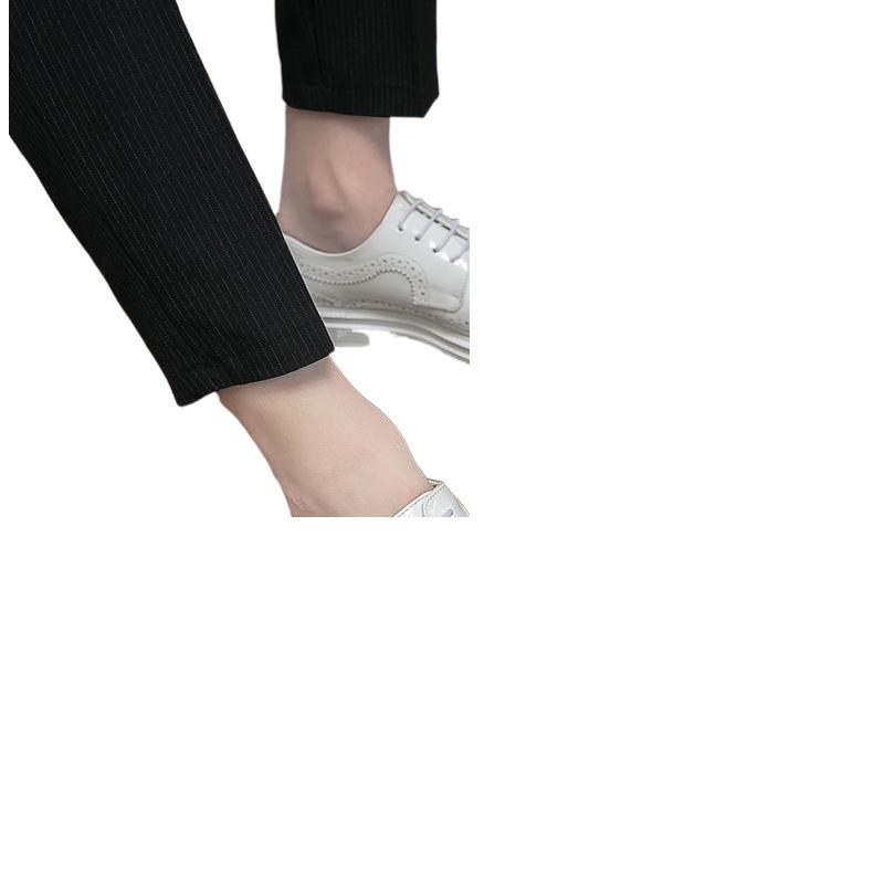 2025 Studio Shooting Wedding Dress White Glossy Men's Leather Shoes Heightened Korean Version Engraved Casual Leather Shoes