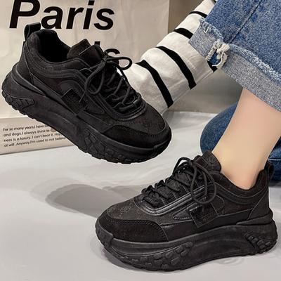 Mulheres Plataforma Flats Casual Esporte Sapatos 2025 Inverno Nova Tendência Tênis Moda Viagem Caminhada Corrida Lace Up Zapatillas Mujer