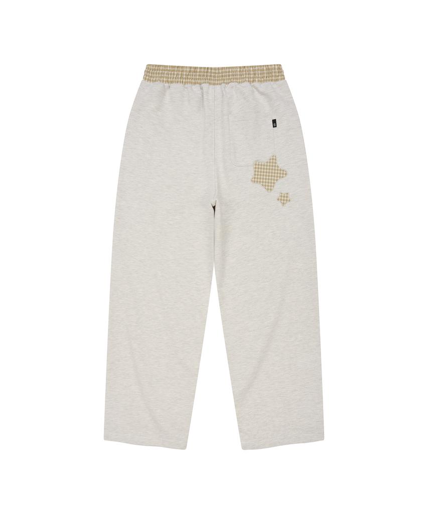 LMR Star Applique Point String Sweatpants Oatmeal