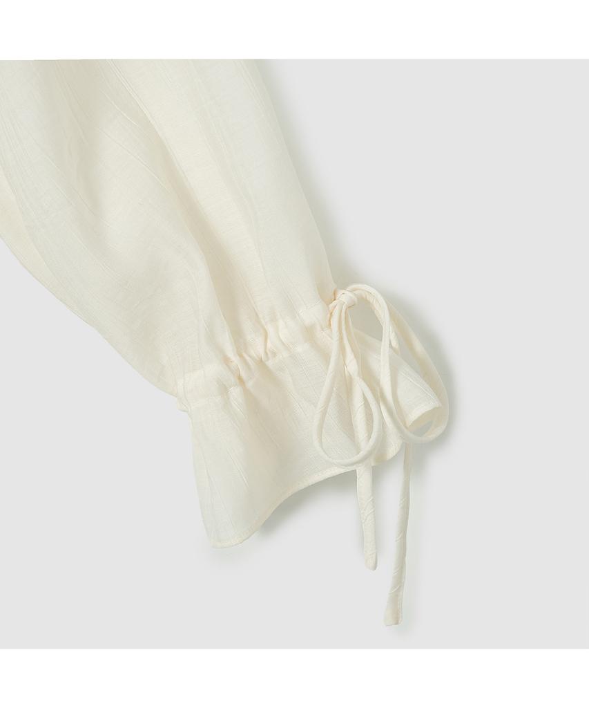 Blusa con arricciature e laccetti ROIROI - Avorio