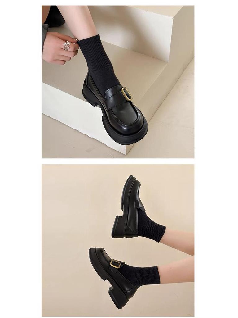 Women's Thick-Soled British-Style Mary Jane Loafers 2025 - High-End Slip-On Leather Shoes