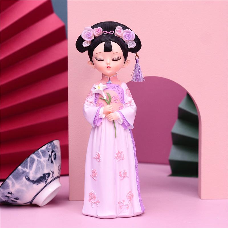 Şarap Dolabı ve Oturma Odası İçin Yaratıcı Retro Prenses Figür Dekorasyonu