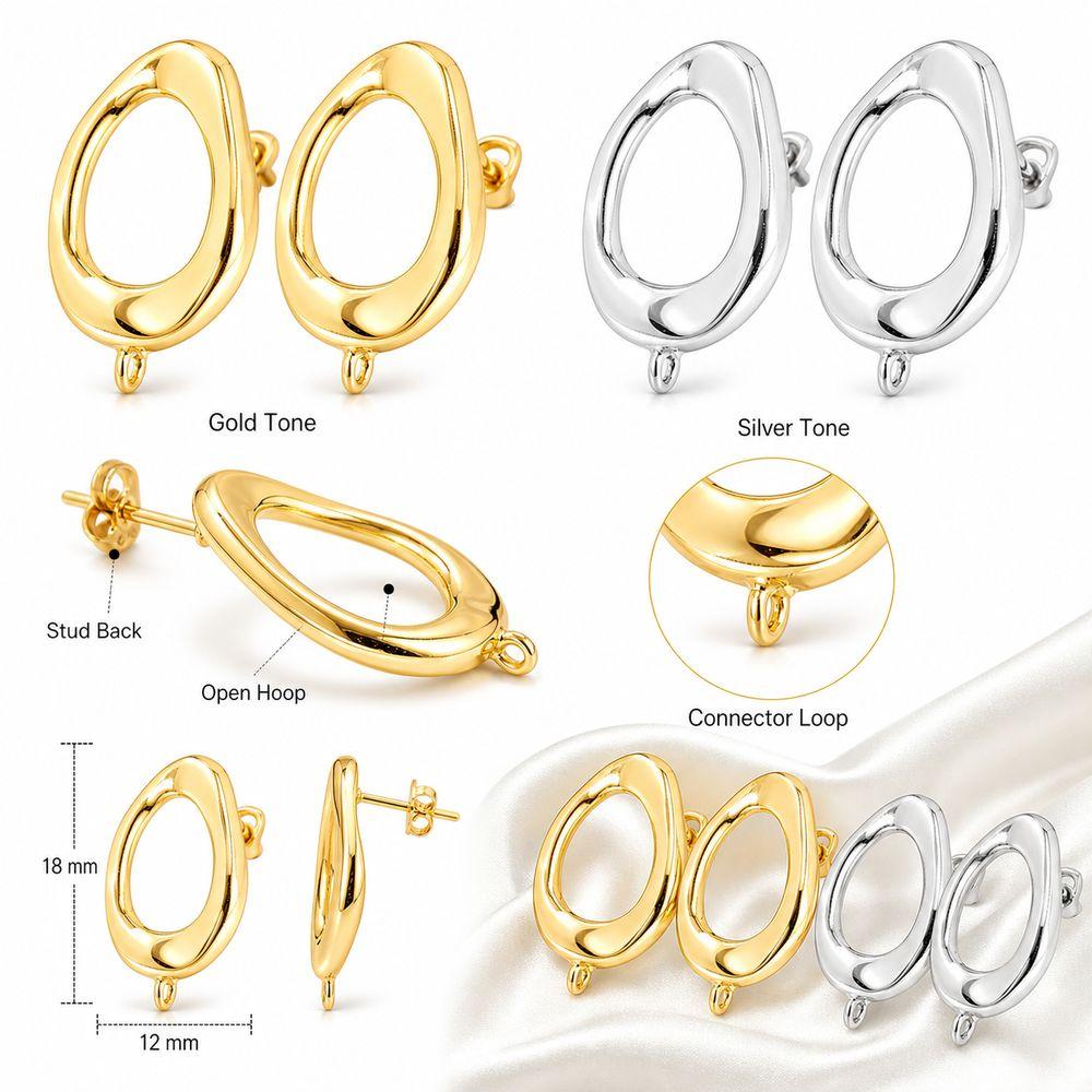 1 Pair Irregular Oval Hoop Earrings Nickel Free Oval Earrings New Jewelry Making  Daily Wear