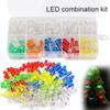 Lysemitterende dioder 5 farger elektroniske komponenter 3 mm LED / 5 mm LED assorterte farger DIY LED lysdioder sett