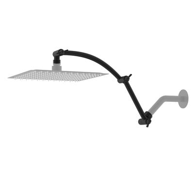 Całkowicie Metalowe 16'' Ramię Przedłużające Głowicę Prysznicową Solidny Mosiądz Elastyczne Ramię Przedłużające Prysznic z Regulacją Wysokości i Kąta z Blokadą, Uni