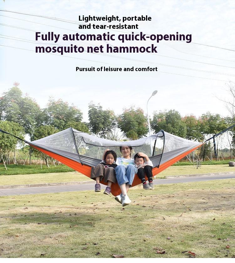 Outdoor Camping Hammock Anti-mosquito Anti-rollover With Mosquito Net Single Double Parachute Automatic Hanging Bed