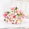 18 Heads Lily Artificial Flowers Wedding Bride Bouquet Home Living Room Decor Romantic Wedding Silk Fake Flower Gift