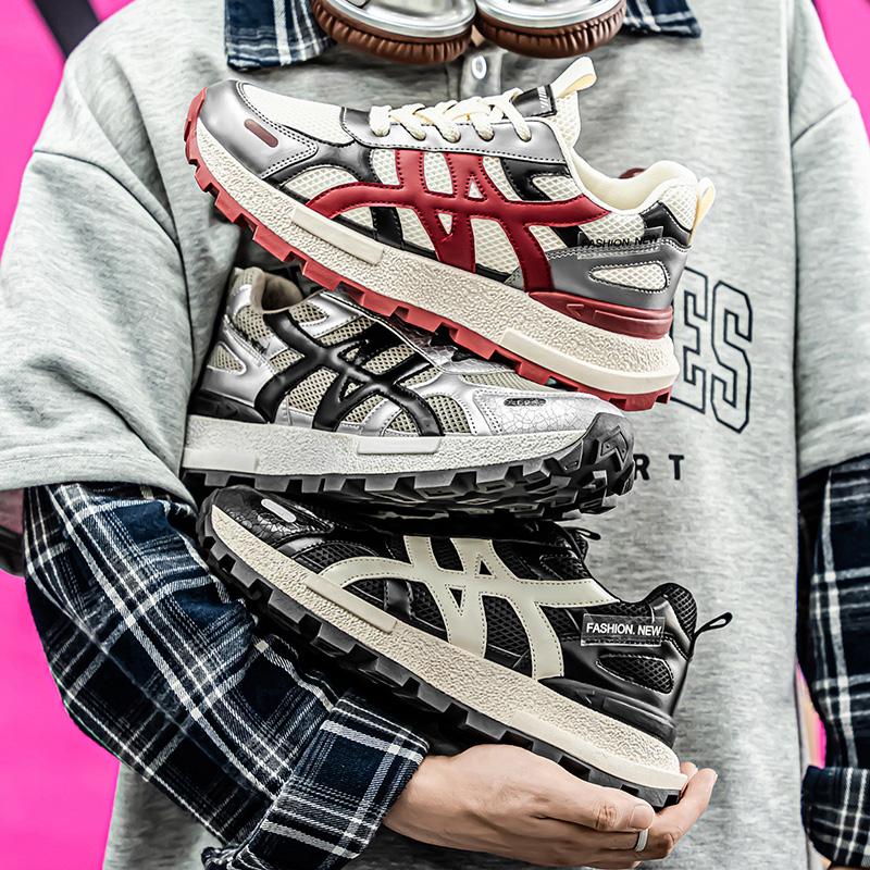 Men's Shoes  Summer Mesh Breathable Casual Sneakers Versatile Thick Soled Comfortable Fashion Trend Non slip Chunky sneakers