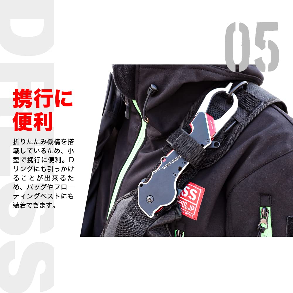 DRESS GRASPER Battleship Folding Fishing Machined Stainless for Fish Grabbing and Landing HEAVY, Gray, Grip, Steel,