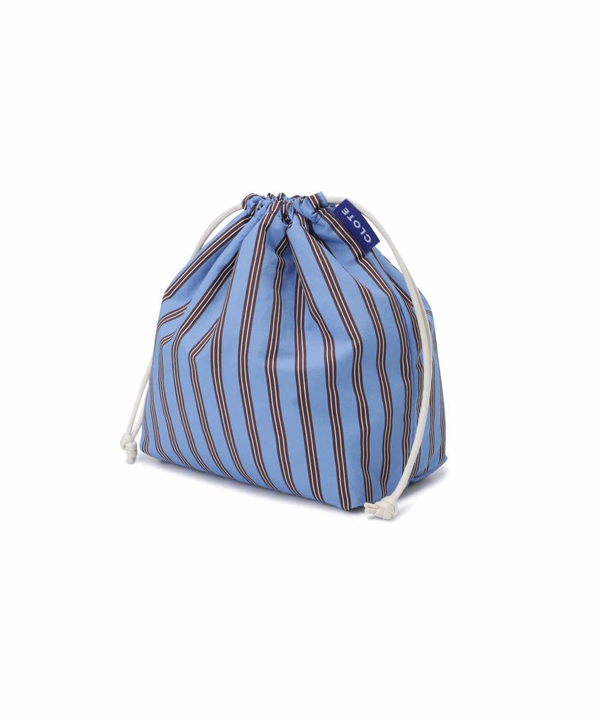 Clote String Pouch - Striped Dark Blue