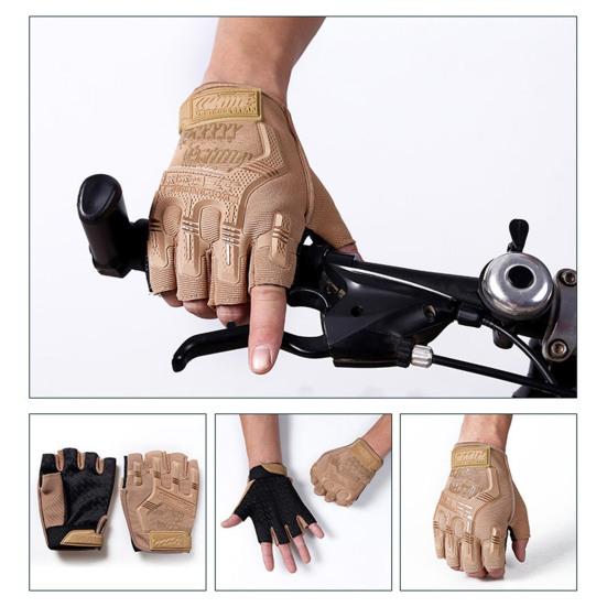 Cycling Mittens Practical Comfortable Wear-resistant Riding Mittens Anti-Shock Half Finger Cover Gloves Cycling Mittens Cycling Supply