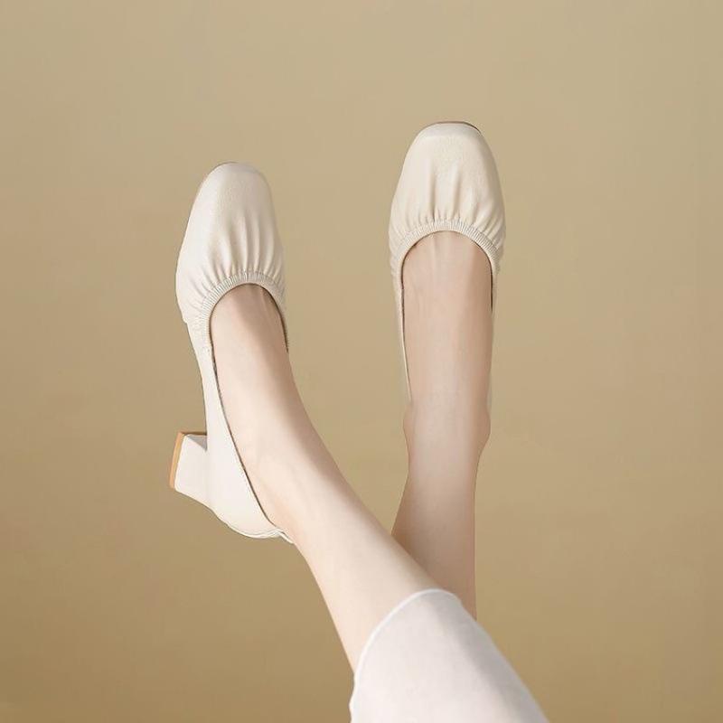 

Гигантские мягкие французские ретро бабушкины туфли 5 см толстый каблук туфли-яичный рулет красные свадебные туфли весенние новые туфли на высоком каблуке женские туфли 40