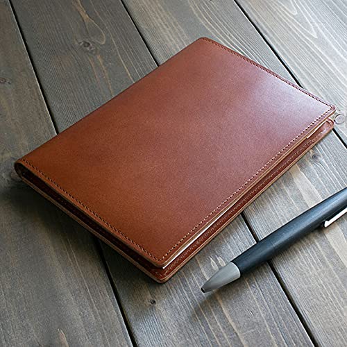 Rhodia No. 14 Horizontal Genuine Leather Cover (Made in Japan) with RHODIA 14 Notepad (Green)