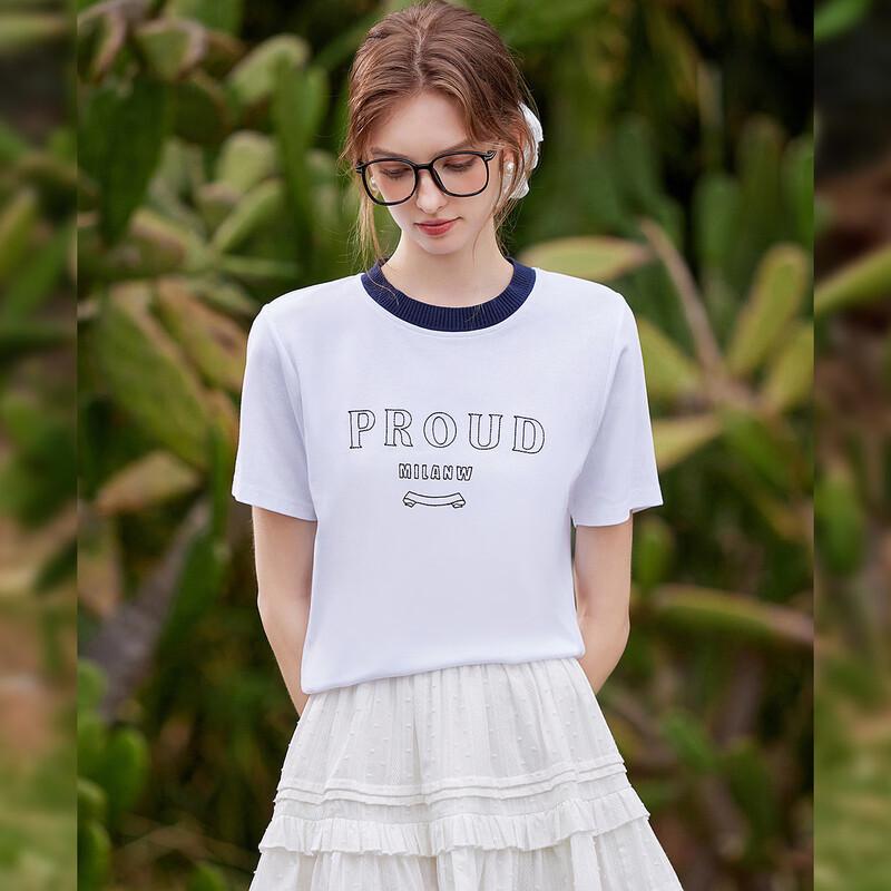 Bailuyu Women s Simple Letter Print Short Sleeve T-Shirt XL