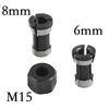 6mm / 8mm Lochdurchmesser M15 Schraubenmutter Mit Spannzange Spannzangenadapter für Oberfräse Fräser Kohlenstoffstahl