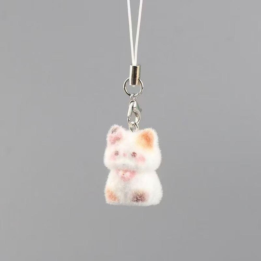 10Pcs Resin Kawaii Plush Keychain Flocking Animal Animal Pendant Kawaii Keychain Charm  Girl Gifts 10pcs Style 4