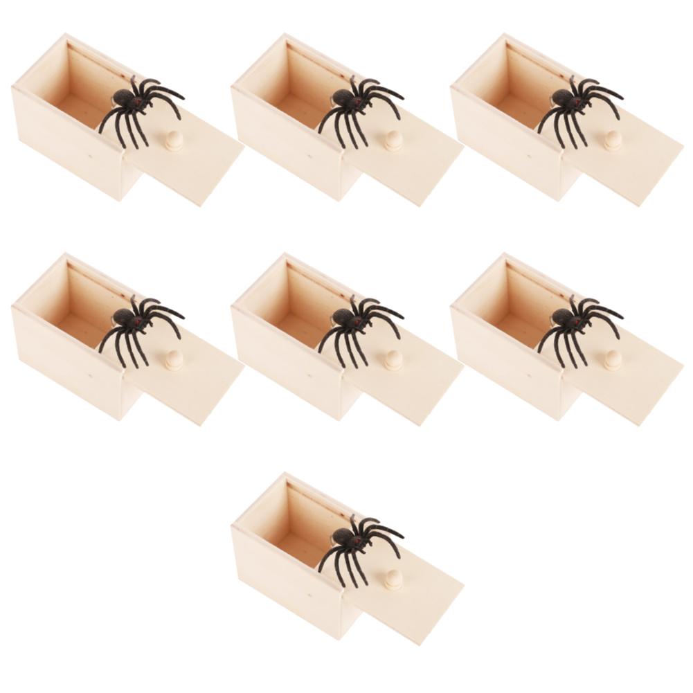 10-1 Stück Trickspinne Lustige Schreckkiste Holz Versteckte Kiste Qualitäts Scherz Holz Schreckkiste Lustiges Spiel Scherz Trick Freund Büro Spielzeug