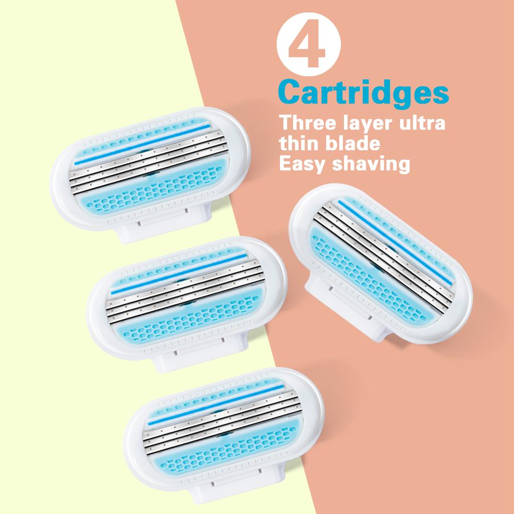 High Quality Safety Razor Blade Women Beauty Bikini Hair Removal Shaving Set Female Venus Shaver Replacement Heads