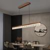 Zen Designer Tea Room Chandelier with Black Walnut and Copper