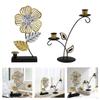 Modern Iron Flower Carving Taper Candle Holders Elegant Metal Candlestick Stand for Table Centerpieces Decoration Gift