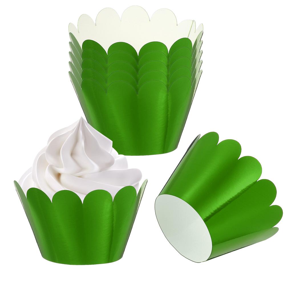 50pcs Baking Cupcake Wrapper Wraps Cake Box Baking Cups Standard Wave Decoration for Anniversary Birthday Weddings Parties