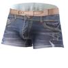 Denim-shorts for menn: Sexy, pustende boksertruser med middels høy midje, pluss størrelse stretchshorts