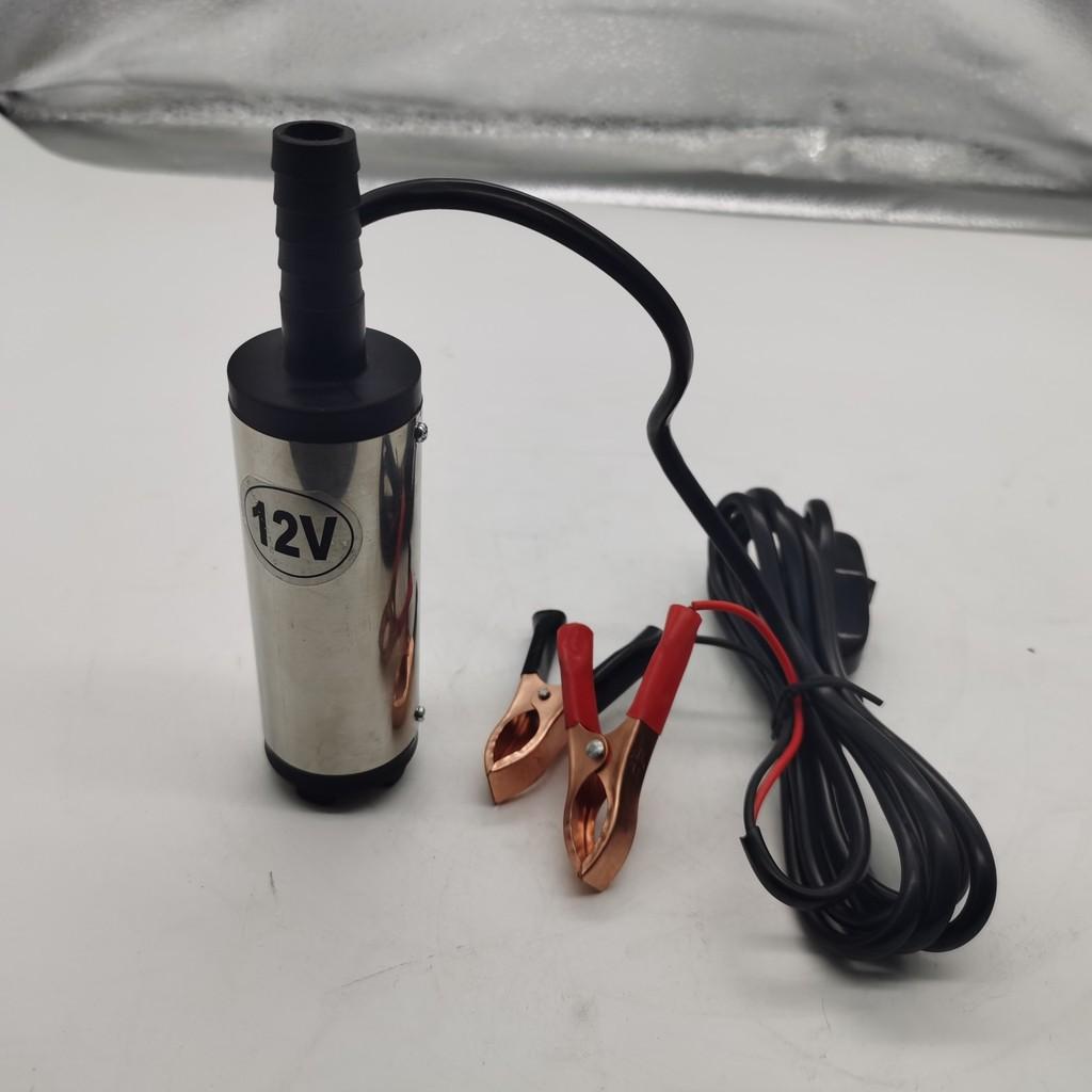 Pompa di Rifornimento Miniatura in Acciaio Inossidabile 12V/24V Pompa Carburante Elettrica CC Portatile Pompa di Estrazione Olio