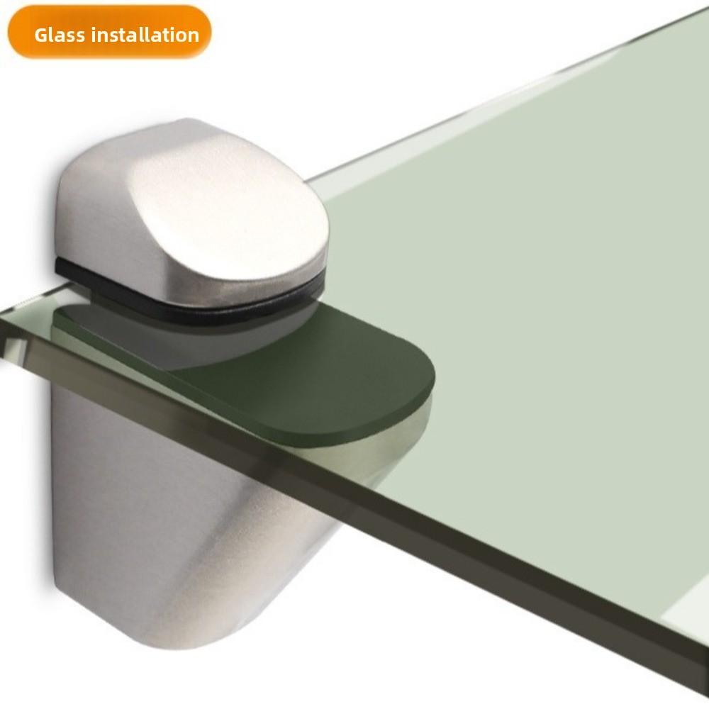 Zinc Alloy Metal Glass Clamps 1-22mm Thickness Adjustable Partition Board Holder Anti-Slip Glass Shelf Brackets DIY Installation