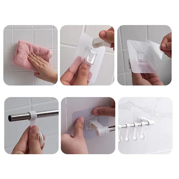 Kitchen Hook Free Punching Wall Door Rear Hanger Bathroom Wall Traceless Sticky Hook Bathroom Rack