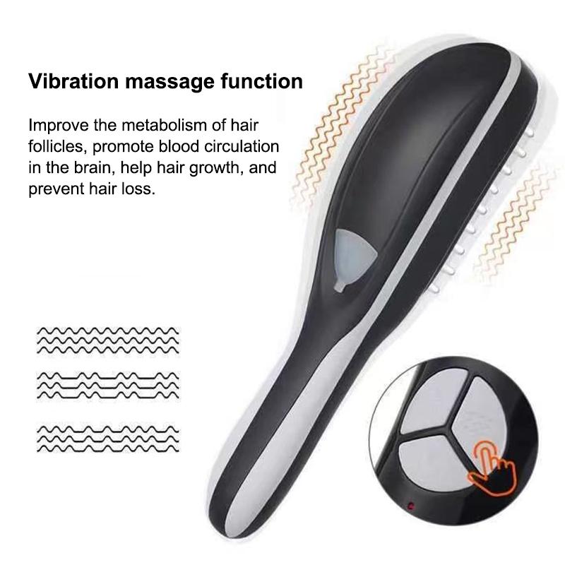 Anti Hair Loss Scalp Care Electric Massage Comb Red And Blue Light Therapy Scalp Vibration Massage Brush Hair Growth Massager