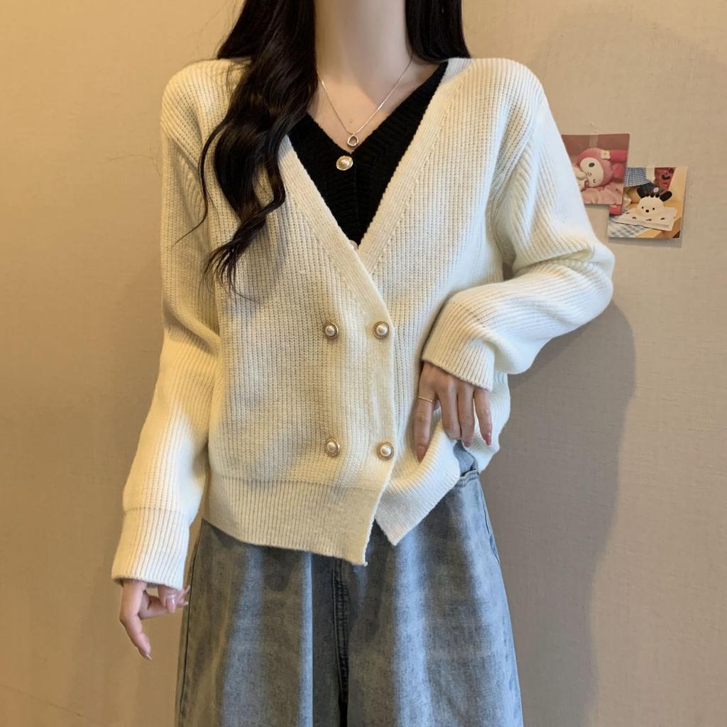 Fake two large-size women's clothing catties top 20 new versatile collar temperament 0 fashionable double-breasted