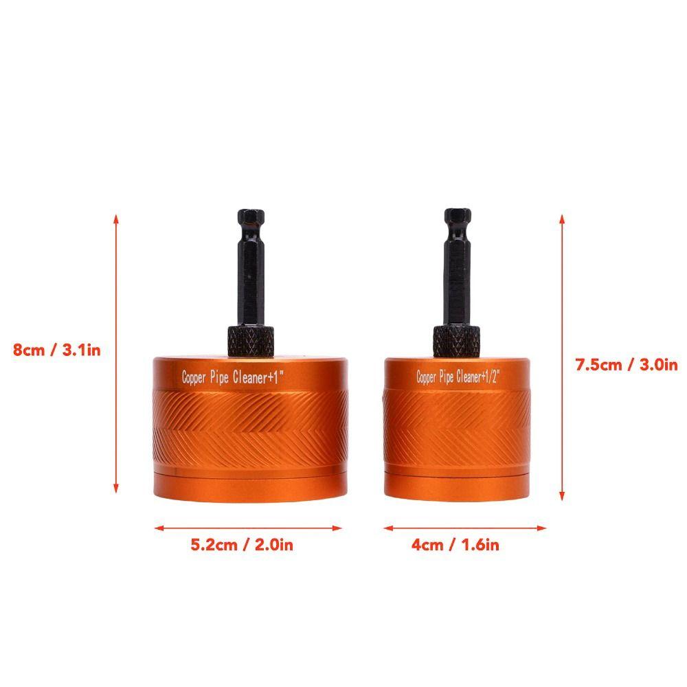 2pcs Orange Copper Pipe Cleaner Aluminum Alloy Copper Pipe Cleaning Tool Soldering
