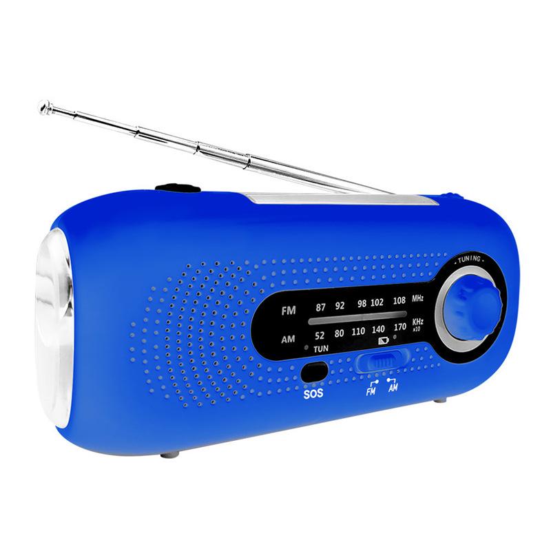 

Germany 2026 Solar Hand-Crank Emergency Weather Radio with 5-LED Flashlight China (No Battery) синій