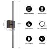 Wall Mounted Light Sconce Touch Switch Black Bedroom Hallway Living Room Indoor Lighting Lamp Wireless Rechargeable LED