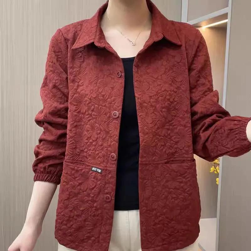 

Женская элегантная молодежная куртка на весну и осень для среднего и пожилого возраста, повседневная, свободного кроя, больших размеров, легкий топ M