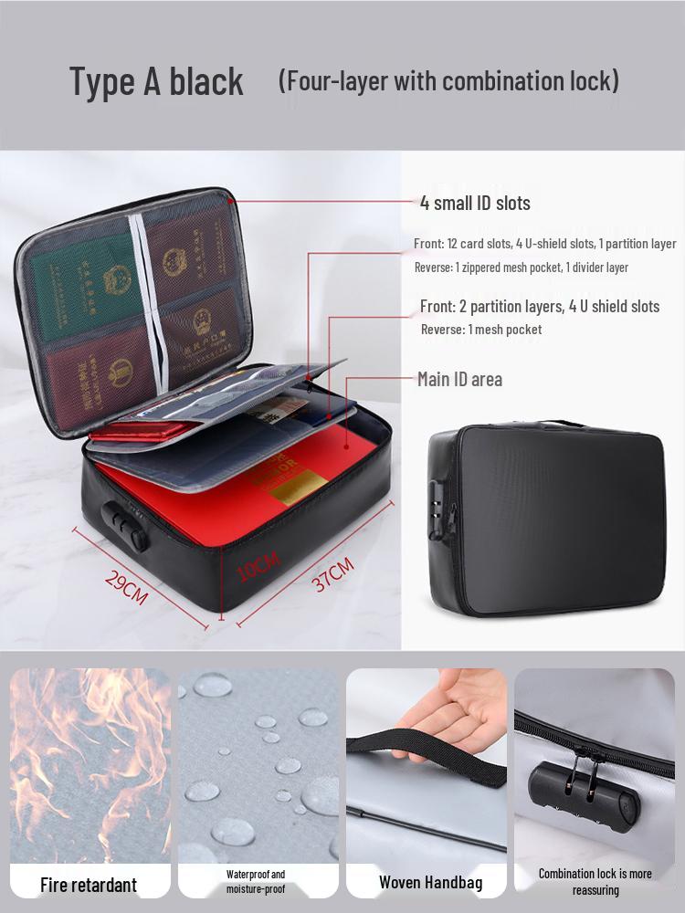 Large Capacity Passport & Document Storage Box - Family Organizer with ID, Certificate, and Card Holder