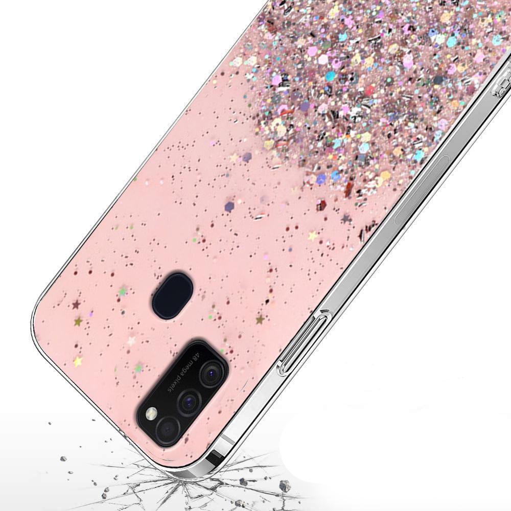 Samsung Galaxy M21 Case, Glittery, Pink