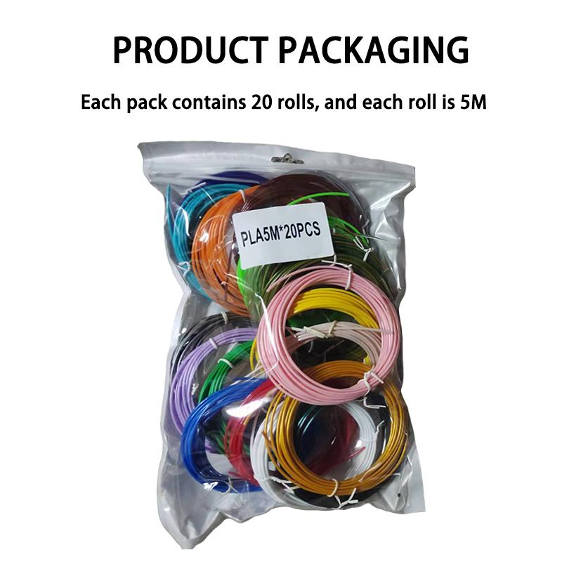 OEM 3D Printer Filament Plastic Pla 1.75mm Colorful 3d Printing Materials for 3D Pen Filament