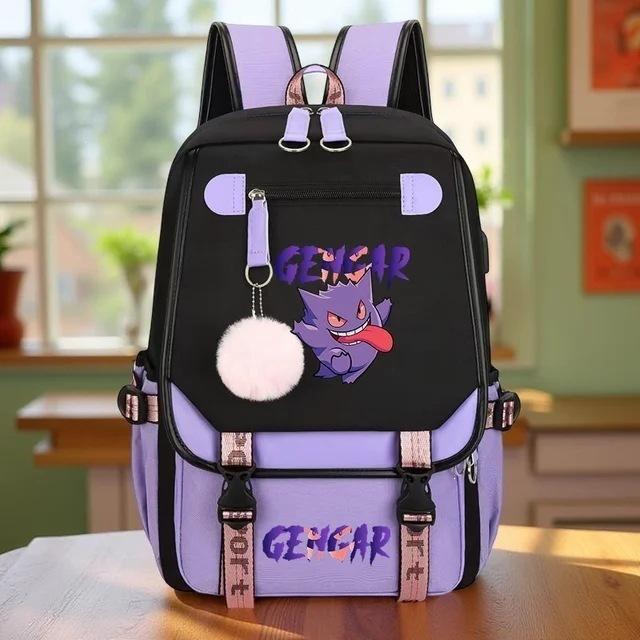 Set Zaino Scolastico da 3 Pezzi per Studenti Zaino Scolastico di Grande Capacità in Tessuto Oxford con Tracolla e Astuccio