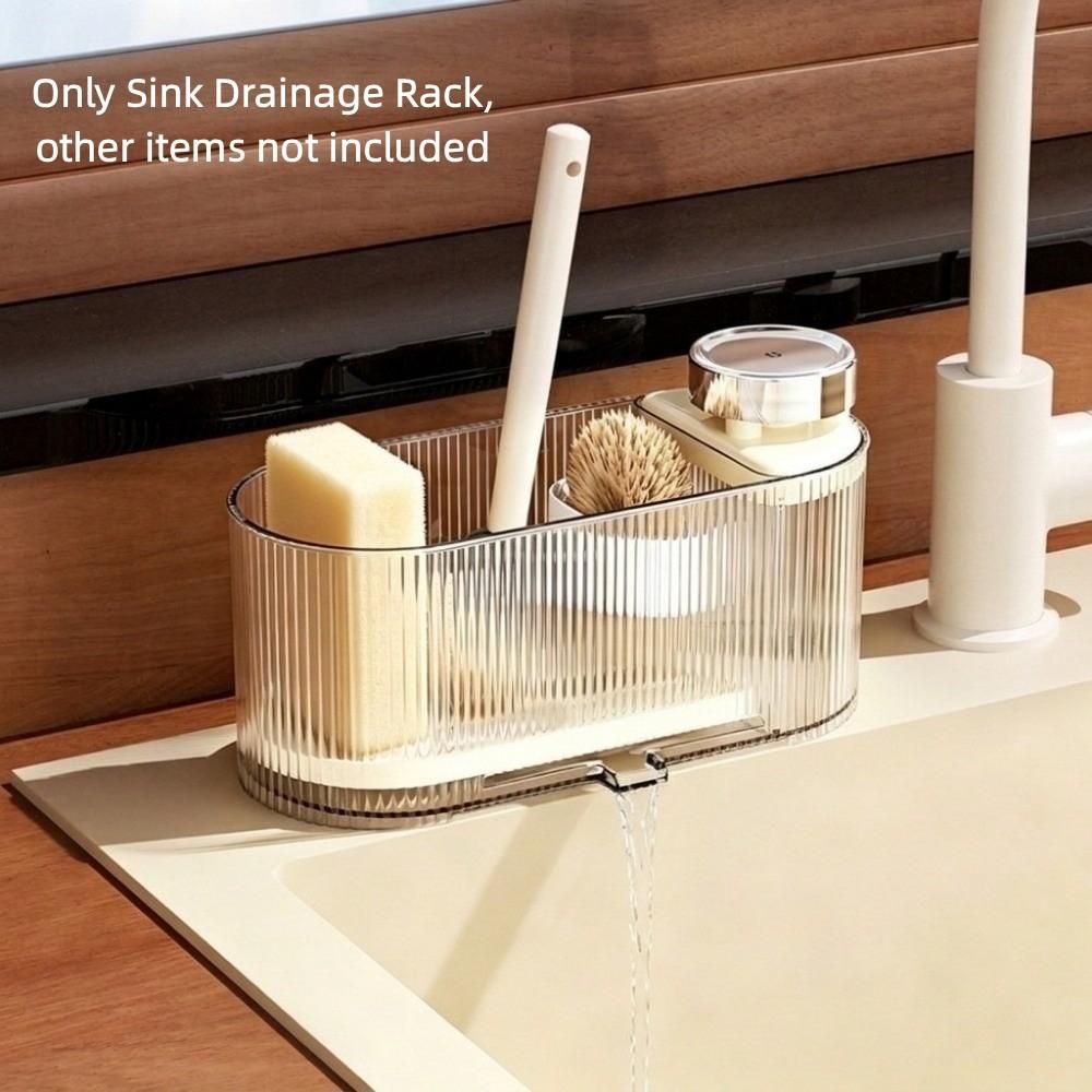 Transparent Sink Drainage Rack Plastic Sink Brush Holder Sink Storage Holder Bathroom