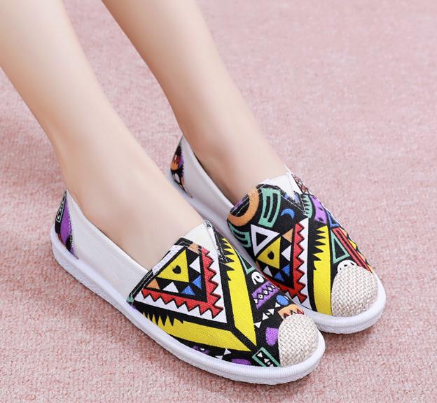 Женская повседневная обувь на плоской подошве, слипоны, холщовая, рыбацкая обувь, корейский стиль 35