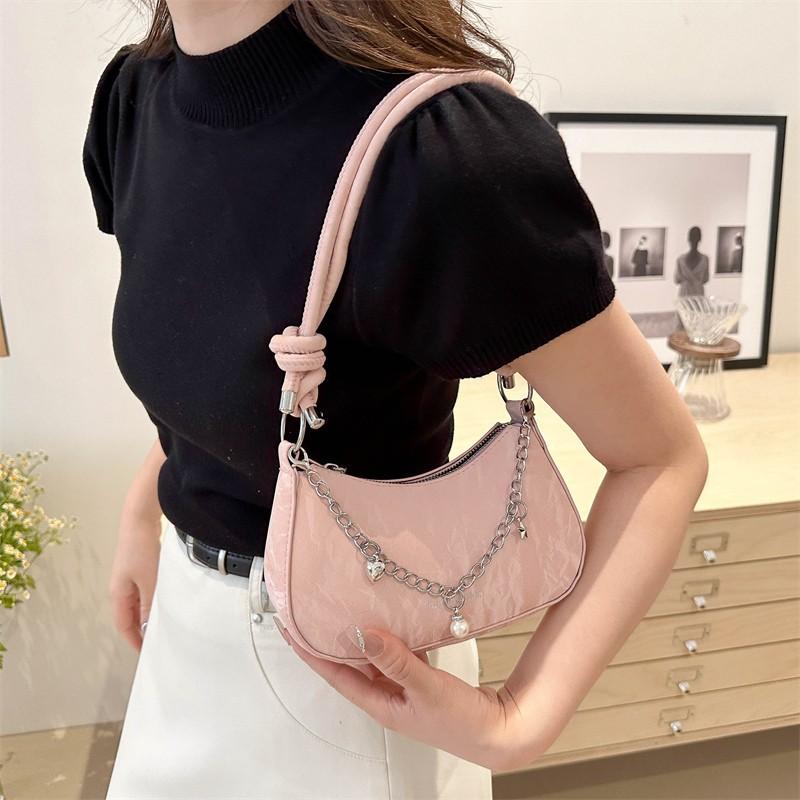 Sac d'aisselle de niche pour femmes Tendance Sac à bandoulière à chaîne Sac bandoulière Polyvalent Sac de trajet Sacs messagers Cadeau d'anniversaire pour fille